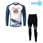 Thriller Rider Sports 自転車の服 メンズ サイクルジャケット + ズボン 暖かい & ウィンター 組み合わせ(Airplane)